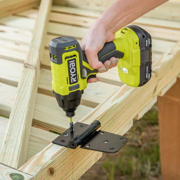 Impact driver fastening deck boards